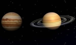 Marea conjuncţie — Jupiter şi Saturn
